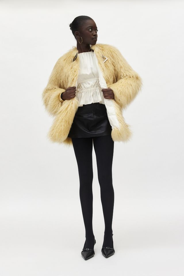 Apparis Petra Faux Fur Longline Overcoat #1