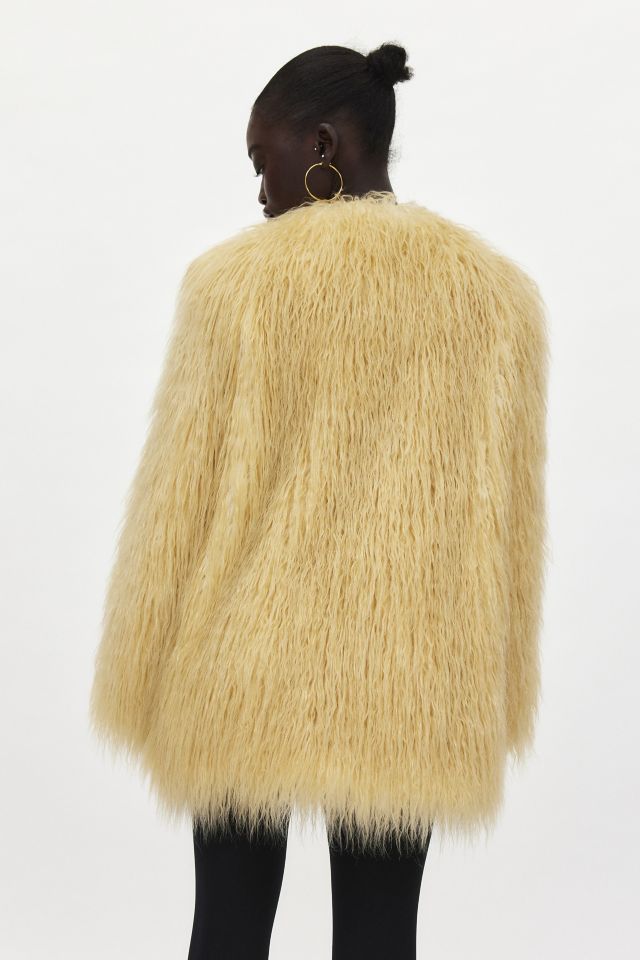 Apparis Petra Faux Fur Longline Overcoat #3