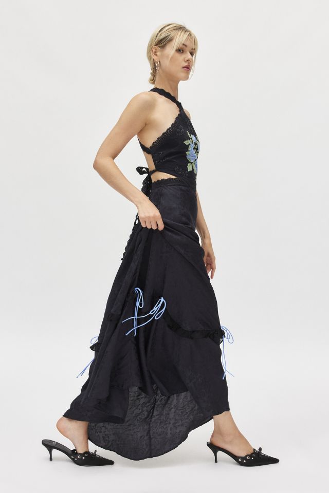 For Love & Lemons Mathilde Lace Trim Maxi Dress #2