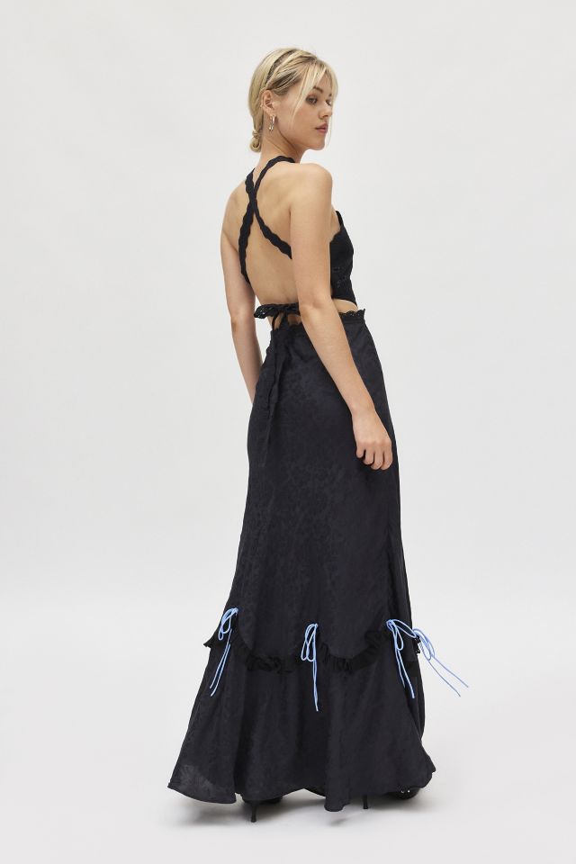 For Love & Lemons Mathilde Lace Trim Maxi Dress #3