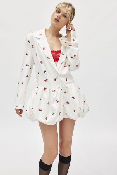 for love & lemons talia bubble hem blazer mini dress