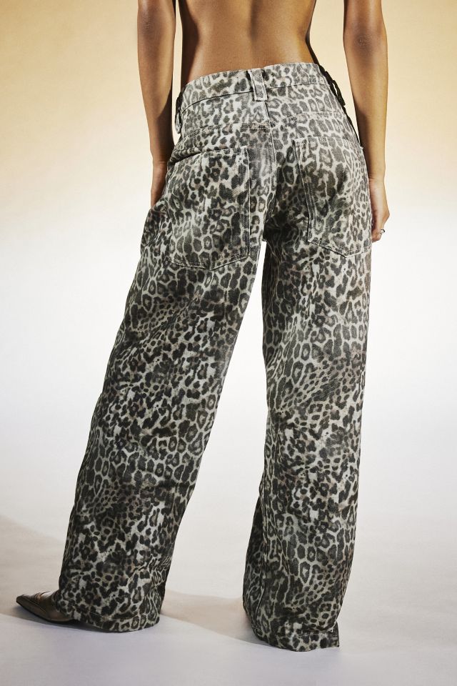 Jaded London Leopard Fade Colossus Jean | Urban Outfitters