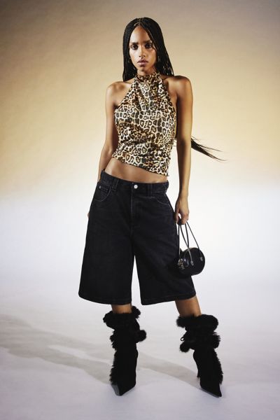 Jaded London Zene Leopard Backless Halter Top