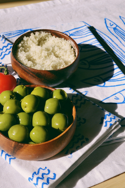 Julie Peach Block Printed Sardines Napkins