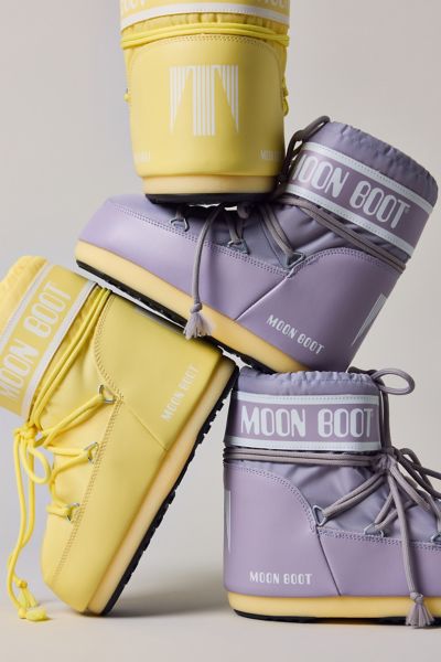 Moon Boot Icon Low Nylon Boot In Light Yellow, Women's At Urban Outfitters In Yellow