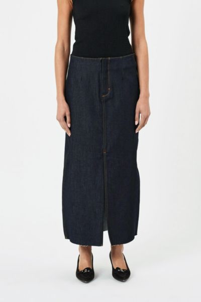 Shop Neuw Recut Denim Maxi Skirt In Resonate, Women's At Urban Outfitters