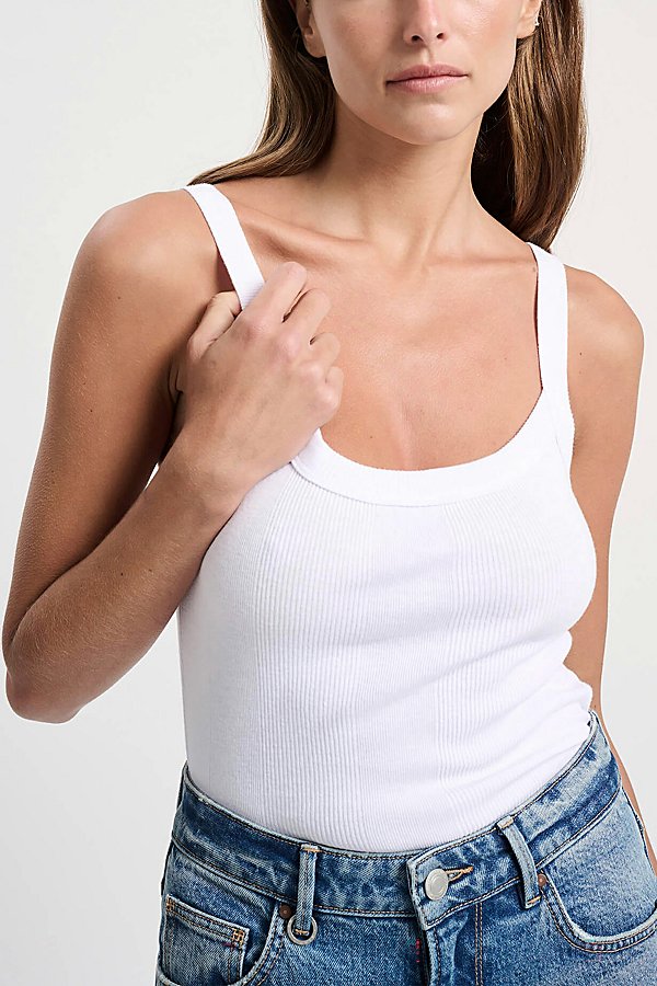 Shop Neuw Frenchie Rib Organic Cotton Tank Top In White, Women's At Urban Outfitters