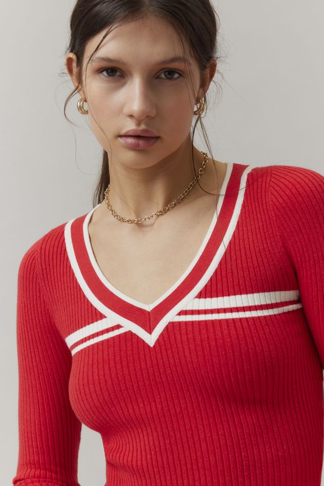 BDG Addison V Neck Ribbed Knit Sweater | Urban Outfitters Canada