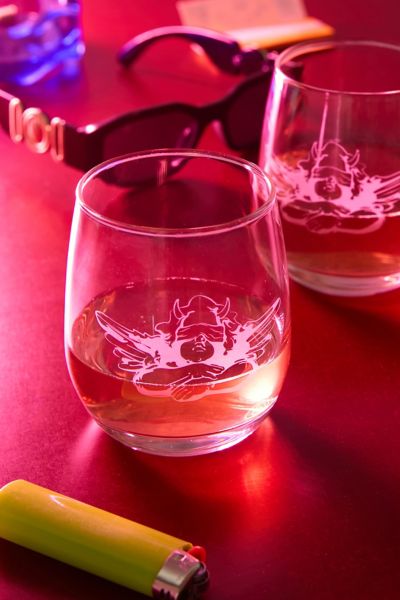Boys Lie Stemless Wine Glass Set In Clear At Urban Outfitters