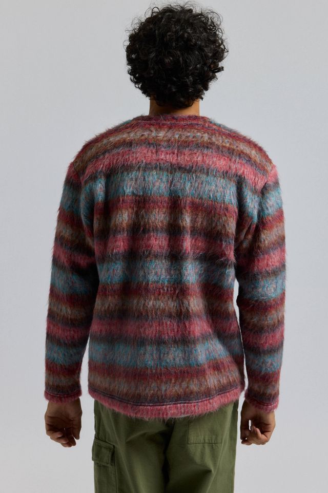 Monitaly Shaggy Stripe V Cardigan #2