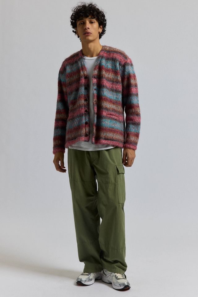 Monitaly Shaggy Stripe V Cardigan #3