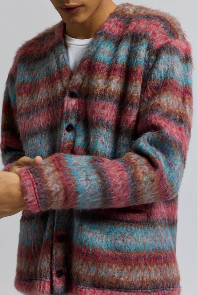 Monitaly Shaggy Stripe V Cardigan #4