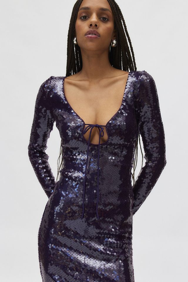 Bardot Verona Sequin Keyhole Tie Front Maxi Dress #1