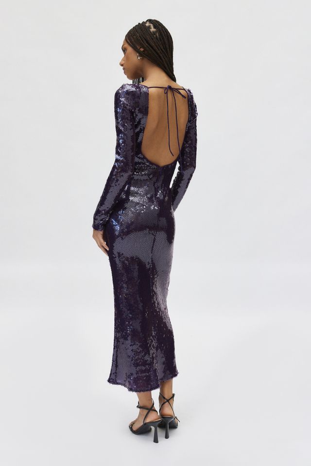 Bardot Verona Sequin Keyhole Tie Front Maxi Dress #3