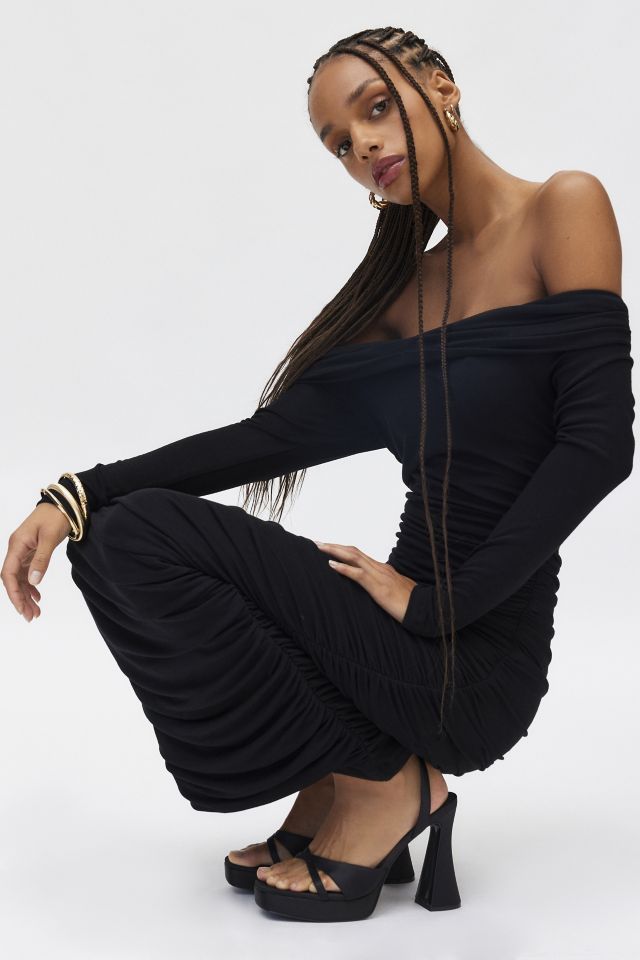 Robe Longue Bardot Arkie Épaules Dénudées Froncée #1
