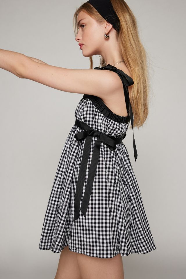 Kimchi Blue Georgie Gingham Babydoll Mini Dress | Urban Outfitters