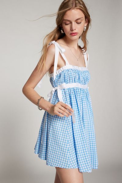 kimchi blue georgie gingham babydoll mini dress