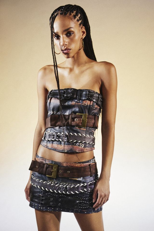 Jaded London Faux Leather Belted Micro Skirt #1