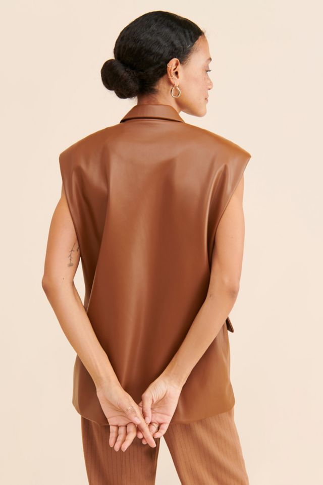 Native Youth Vegan Leather Oversized Vest #1