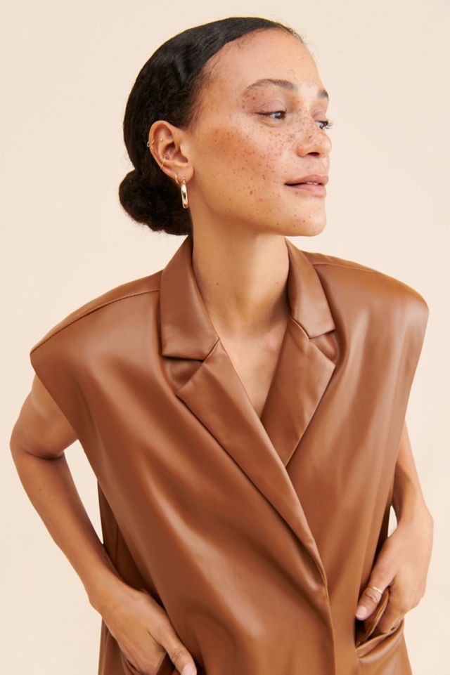 Native Youth Vegan Leather Oversized Vest #2