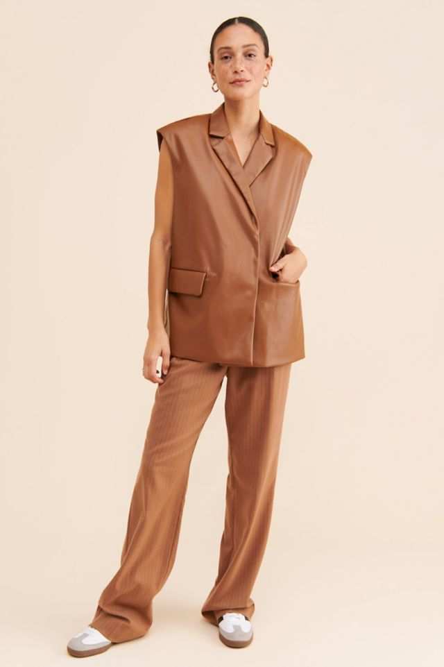 Native Youth Vegan Leather Oversized Vest #3