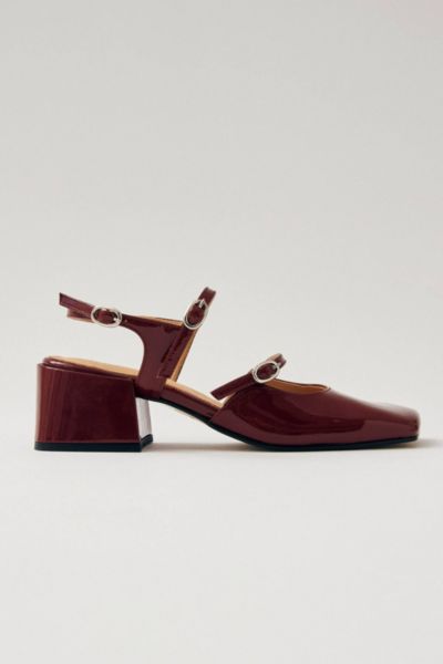 Shop Alohas Withnee Leather Mary Jane Heel In Onix Burgundy, Women's At Urban Outfitters