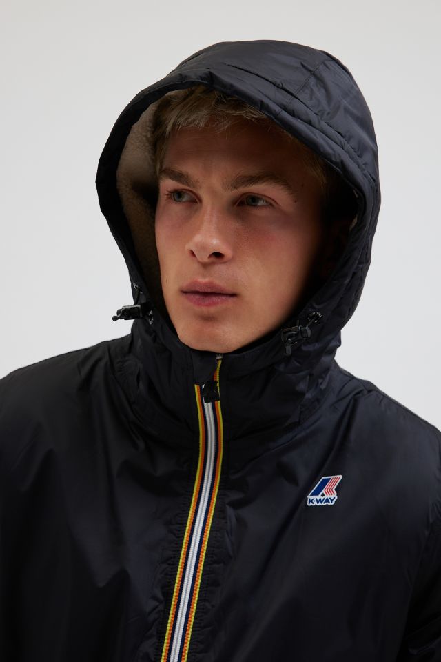 K-Way Eiffel Orsetto Fleece Lined Hooded Windbreaker Jacket #4