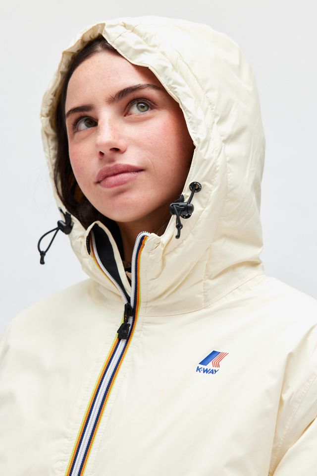 K-Way Eiffel Orsetto Fleece Lined Hooded Windbreaker Jacket #3