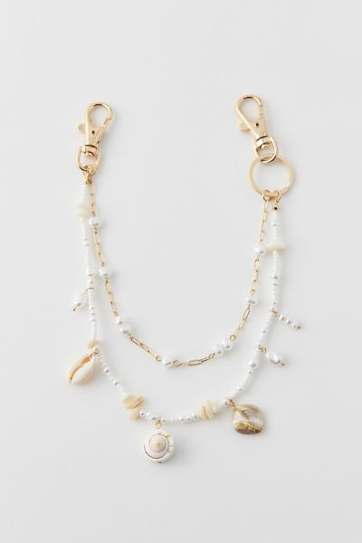 Shop Bdg Pearl & Shell Bag Charm In Assorted Shell, Women's At Urban Outfitters