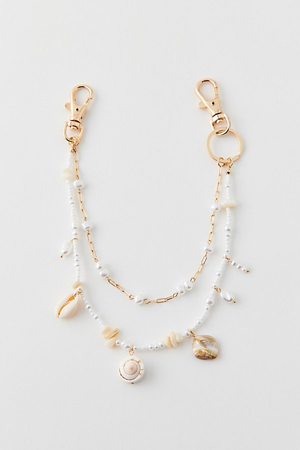 Bdg Pearl & Shell Bag Charm In Assorted Shell, Women's At Urban Outfitters In White