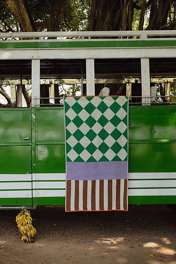 Ookioh Recycled Cotton Beach Towel In Galle At Urban Outfitters In Green