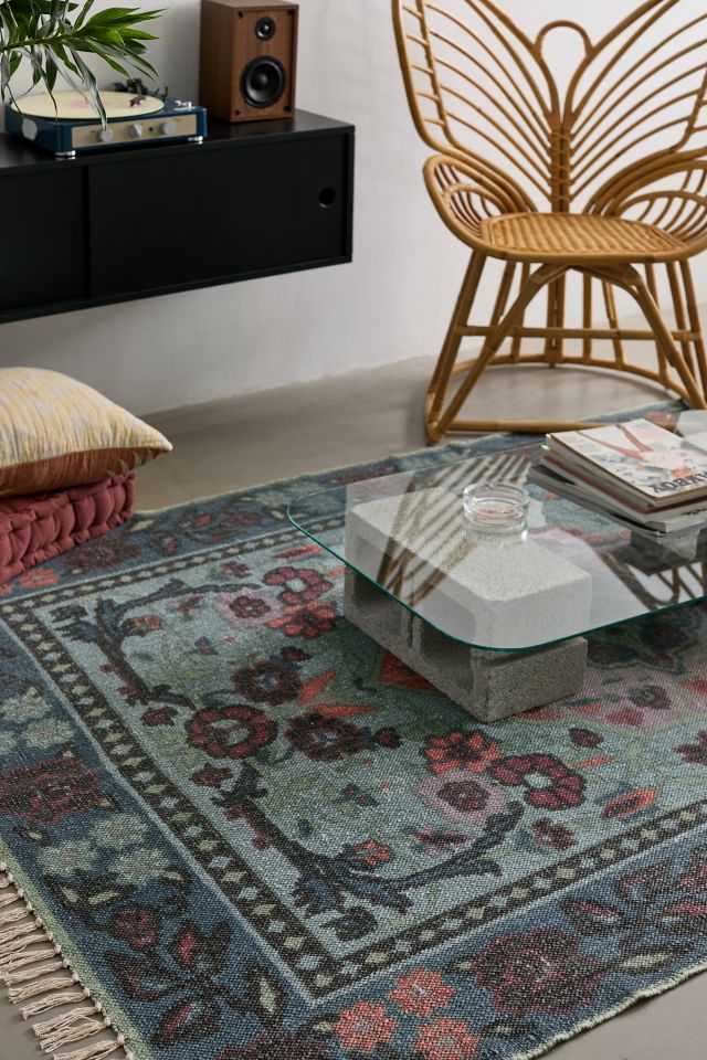 Lina Floral Brushed Rug #1