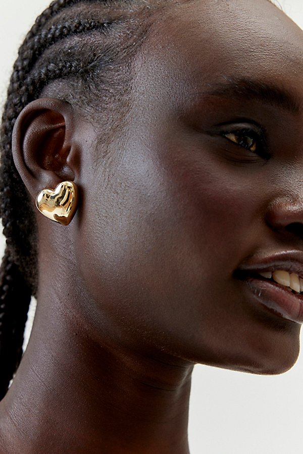 Shop Urban Outfitters Puffy Heart Post Earring In Gold, Women's At