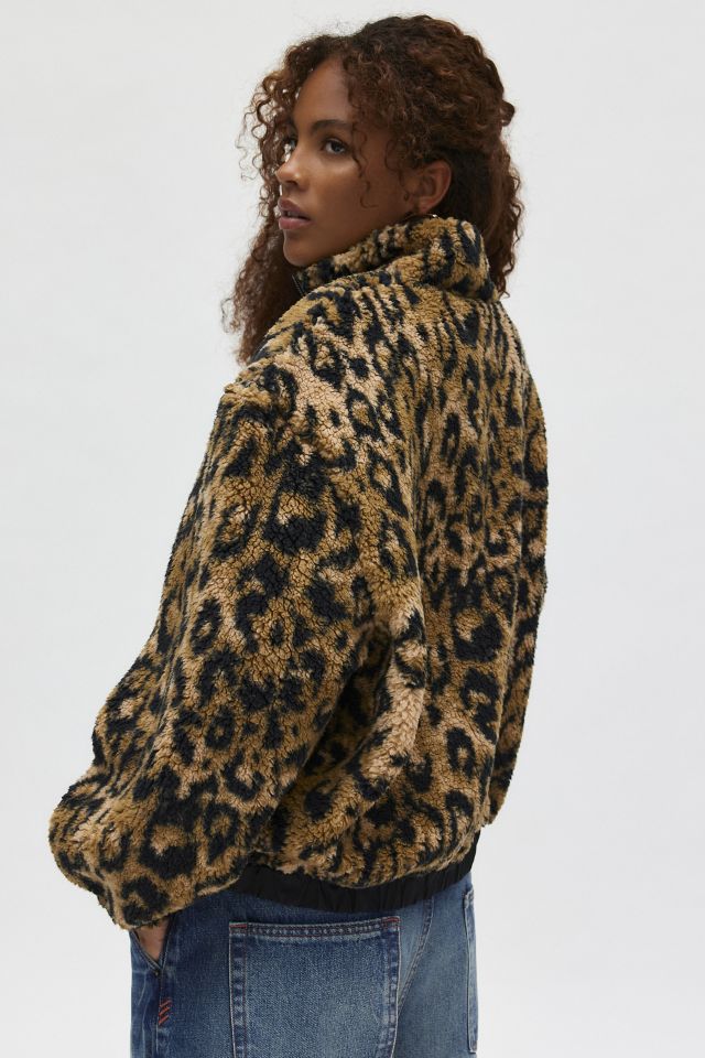BDG Olive Fleece Zip-Up Jacket #2