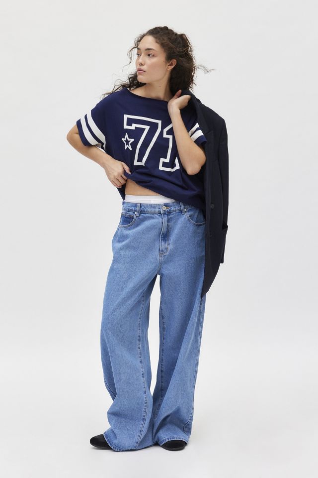71 Jersey Graphic Off-The-Shoulder T-Shirt Dress | Urban