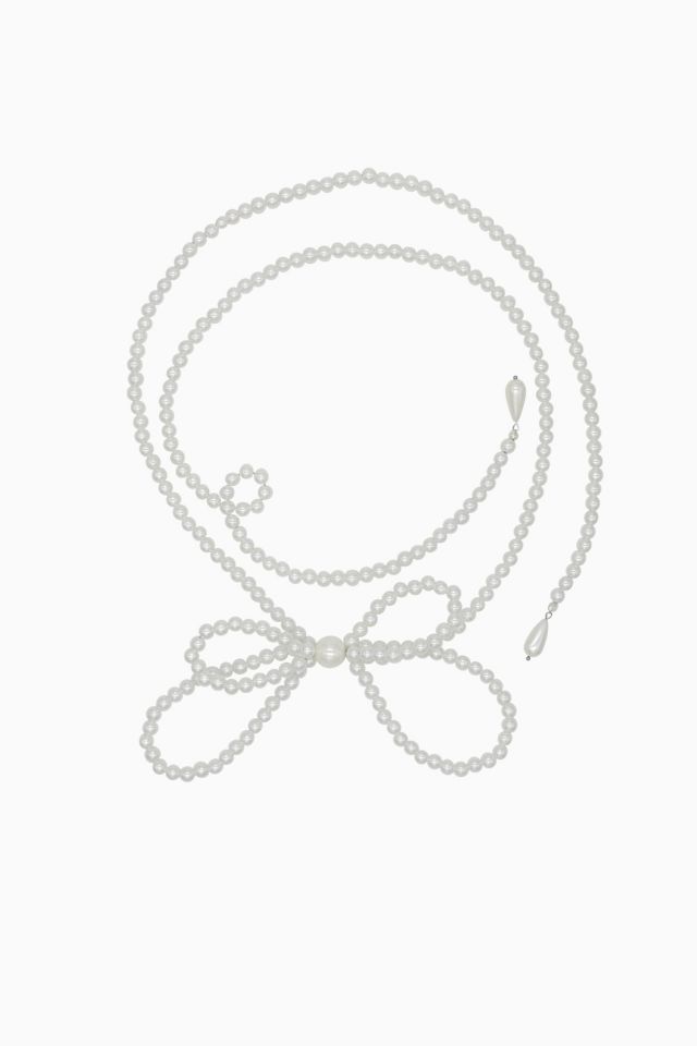 Velvet Luna Pearl Bow Wrap Necklace #1