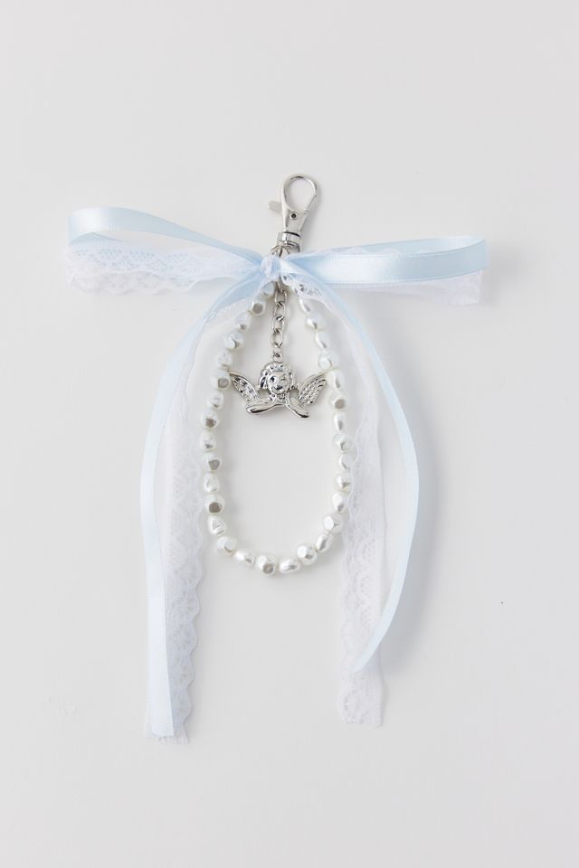 Kimchi Blue Angel Satin Bow Keychain | Urban Outfitters