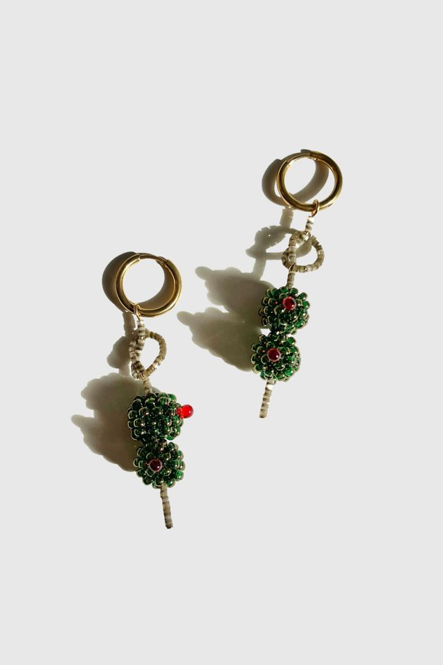 Dream Song Beaded Dirty Olive Earrings #1