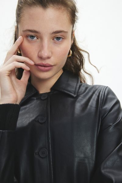 Blank NYC Turning Point Faux Leather Trench Coat