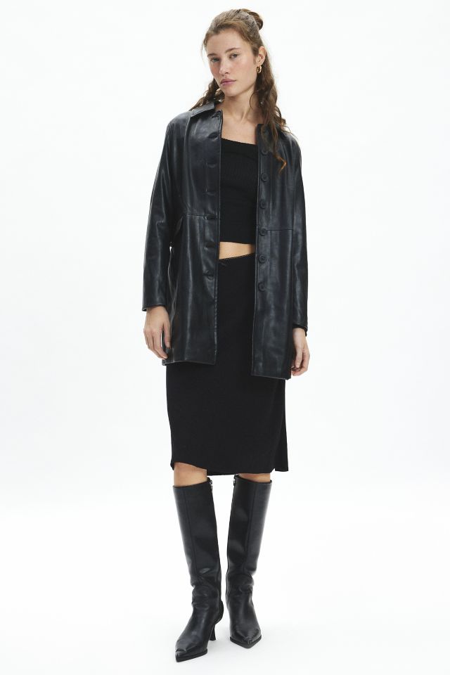 BLANKNYC Turning Point Faux Leather Trench Coat #2