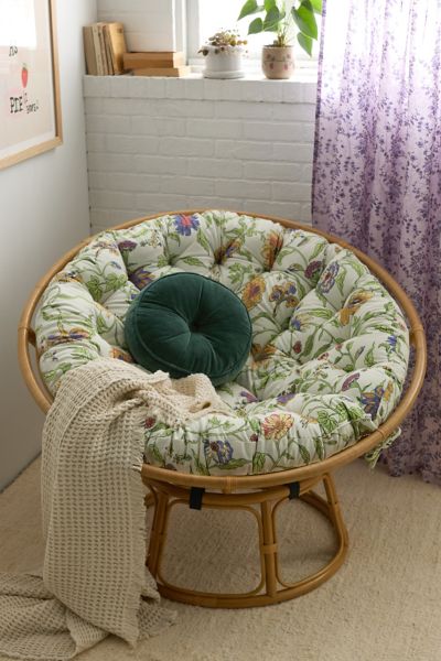 Papasan Rattan Chair & Cushion Set