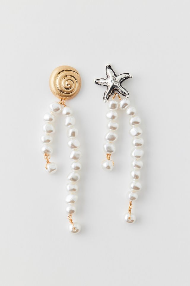 Beachy Pearl Mismatched Earring #1