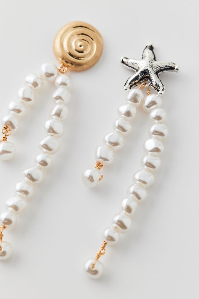 Beachy Pearl Mismatched Earring #2