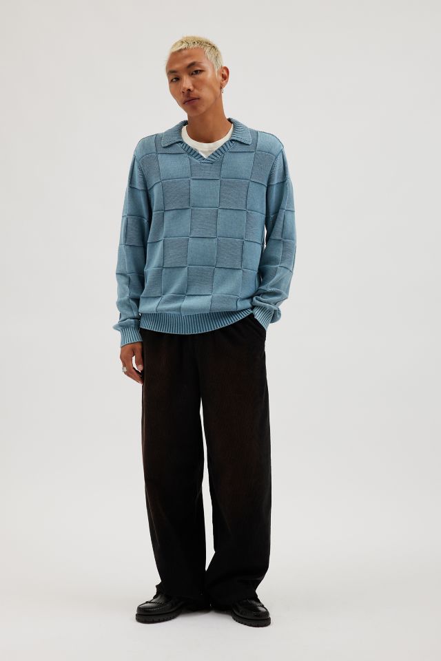 Native Youth Patton Acid Wash Check Sweater #2