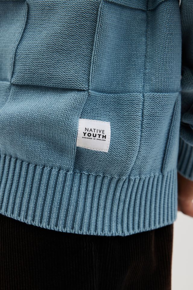 Native Youth Patton Acid Wash Check Sweater #3