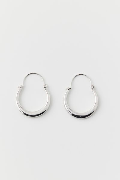 Shop Urban Outfitters Classic Oblong Hoop Earring In Silver, Women's At