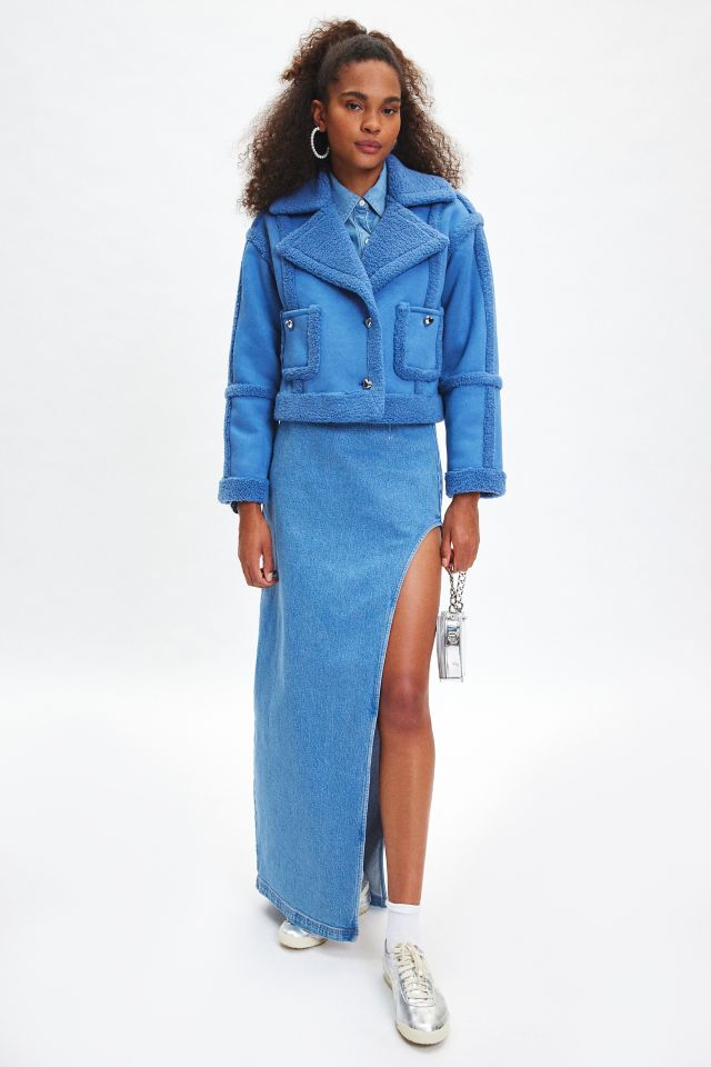 The Frolic Mariselle Faux Suede Aviator Jacket #1