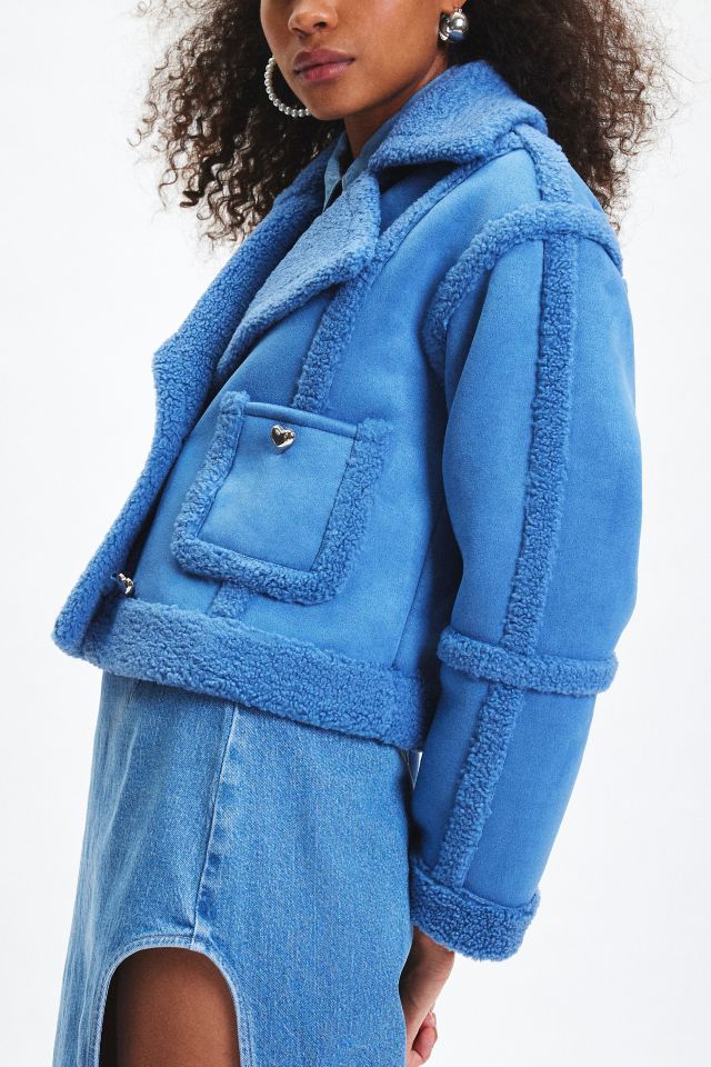 The Frolic Mariselle Faux Suede Aviator Jacket #3