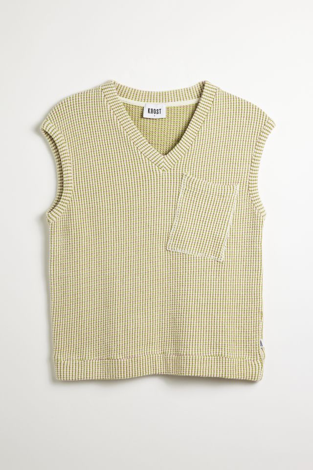 ★BTS着用BRAND★KNITTED★SOFT COTTON V-NECK WAFFLE VEST KROST Waffle Knit Sweater Vest | Urban Outfitters