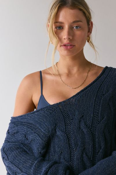 BDG Skylar Oversized Cable Knit Pullover Sweater